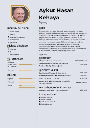 Biyolog CV Örnekleri cv indir